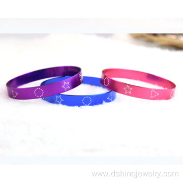 Multi Colors Aluminium Wide Bangles Metal Hand Bracelet